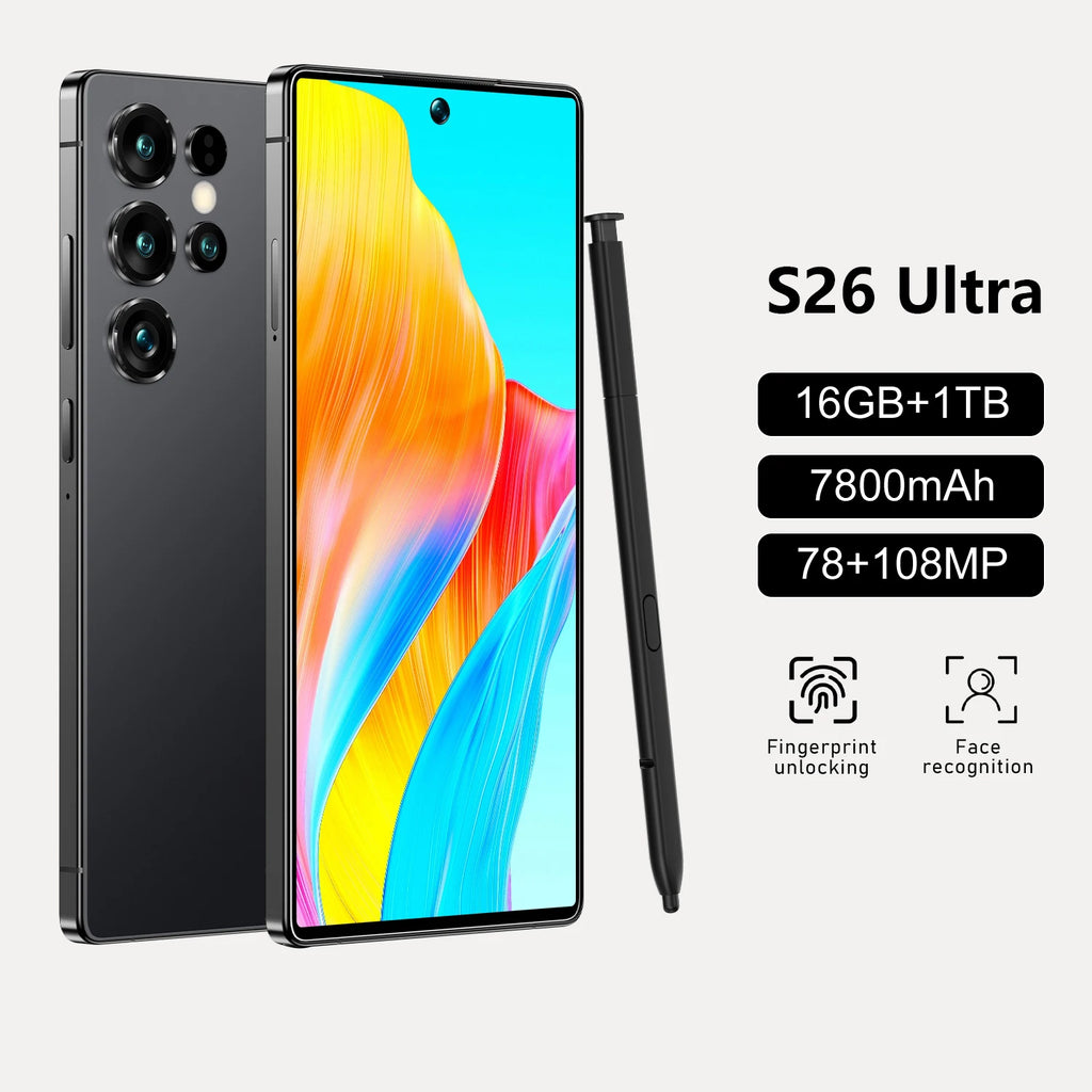 5G Smartphone with 7.3-inch HD Display, 1TB Storage, and 16GB RAM Black 16g Tidesmit