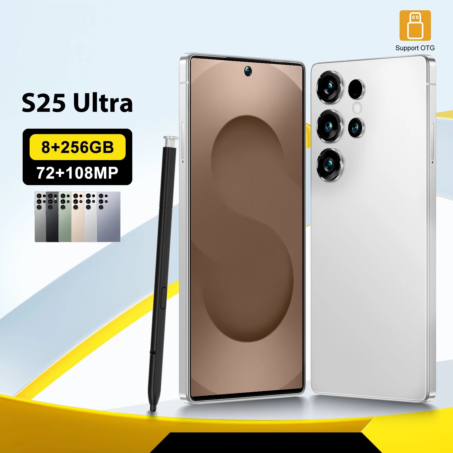 2025 New Design S25 Ultra 8GB+256GB 5G Smart Phone 7.3-Inch 48MP+108MP 10 Android 14 Smartphone Tidesmit