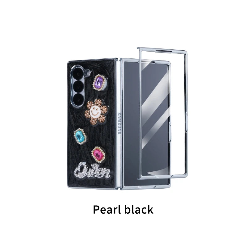 Dispensing Sunflower Glass Screen Protector Phone Case for Samsung Galaxy Z Fold 7/6/5/4 Black OPP Bag Tidesmit