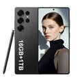 Tidesmit S25 Ultra 5G smartphone with 7.3-inch screen, 16GB RAM, 1TB storage, and integrated stylus in titanium color.