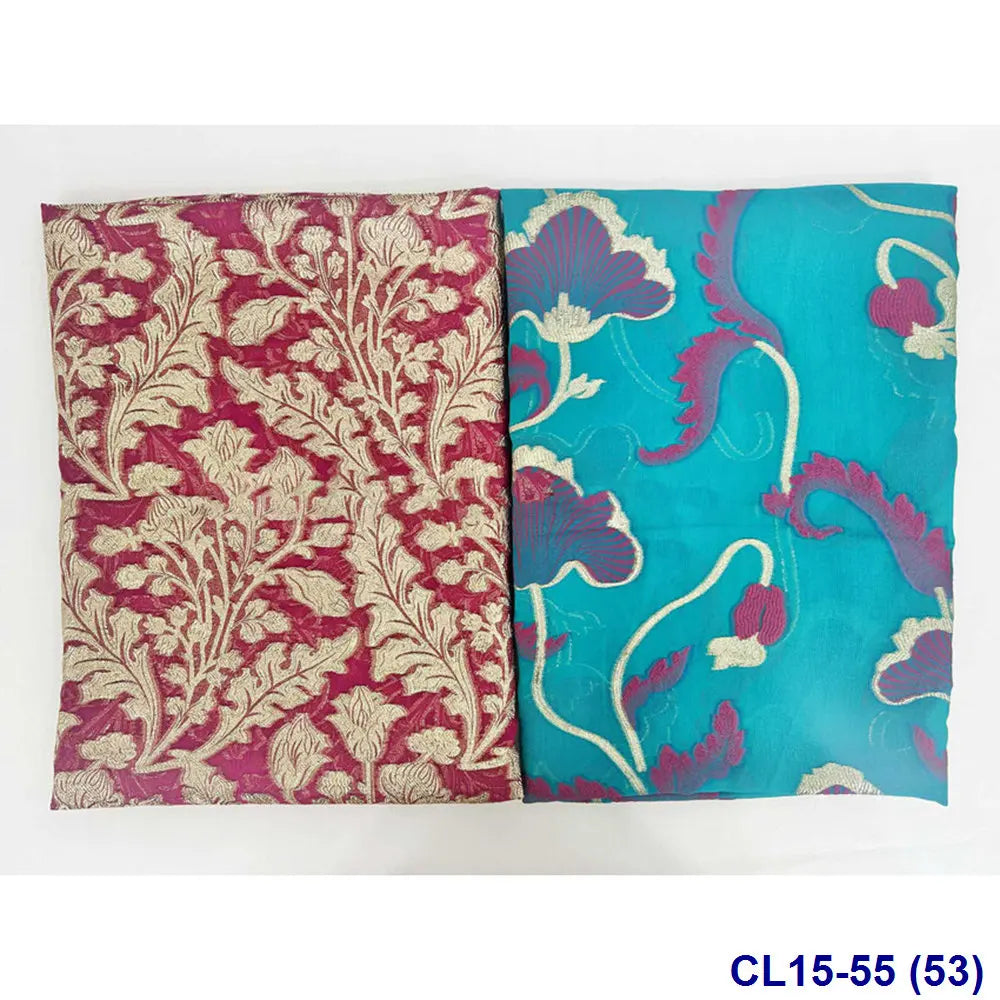 Lisami RTS Luxury Silk Fabric Elegant Multi-Color 3D Metallic Handcut for Dresses Weddings and Curtains