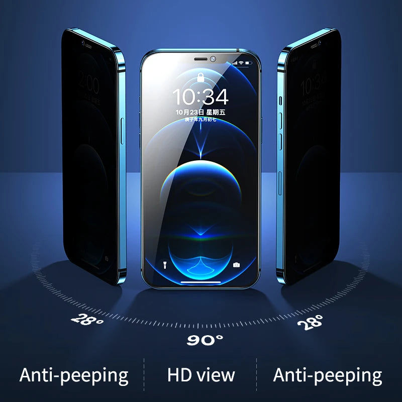 Remax Gl-53 New Full Screen Without Black Edge Ultrathin Anti-peeping Privacy Tempered Glass Screen Protector for iPhone 13 12 Tidesmit