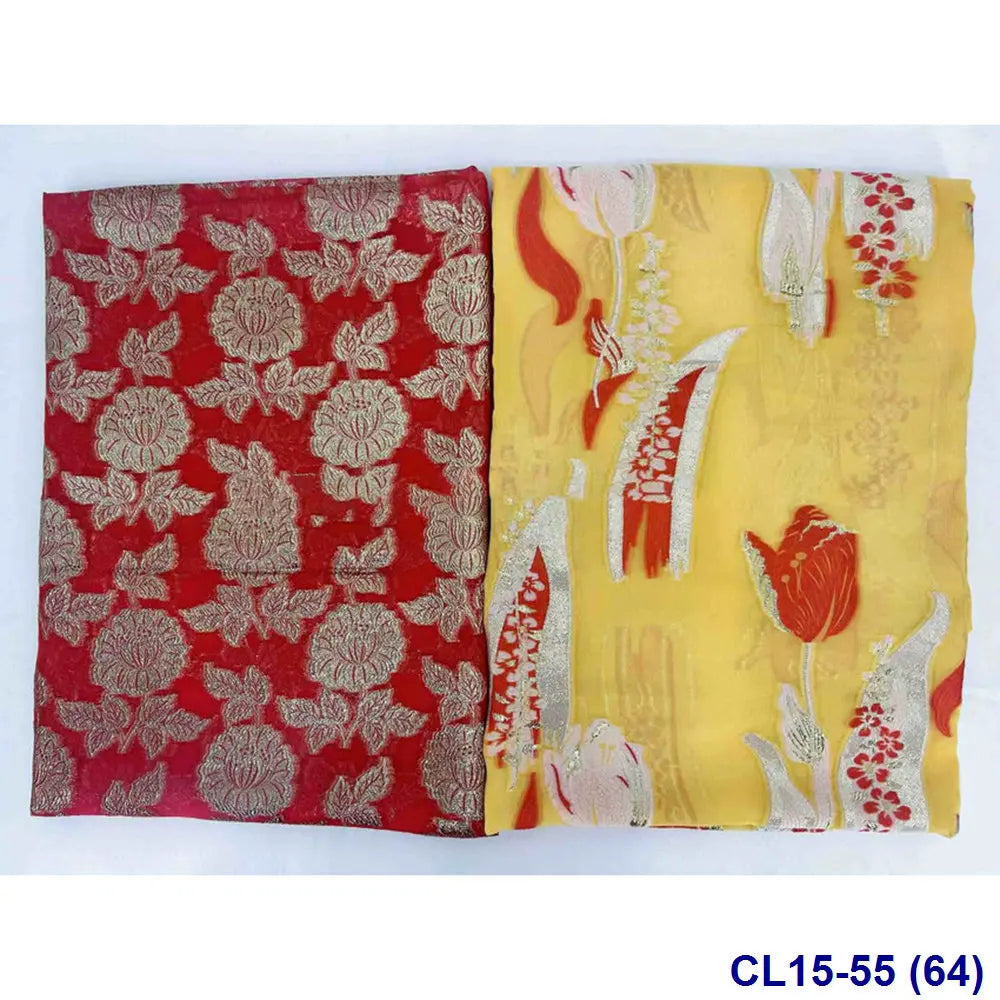 Lisami RTS Luxury Silk Fabric Elegant Multi-Color 3D Metallic Handcut for Dresses Weddings and Curtains