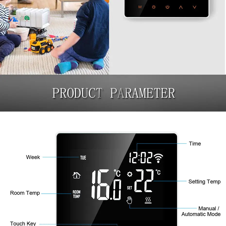 AVATTO WiFi Smart Thermostat, Electric Floor Heating Water/Gas Boiler Temperature Remote Controller for Tuya Google Home, Alexa