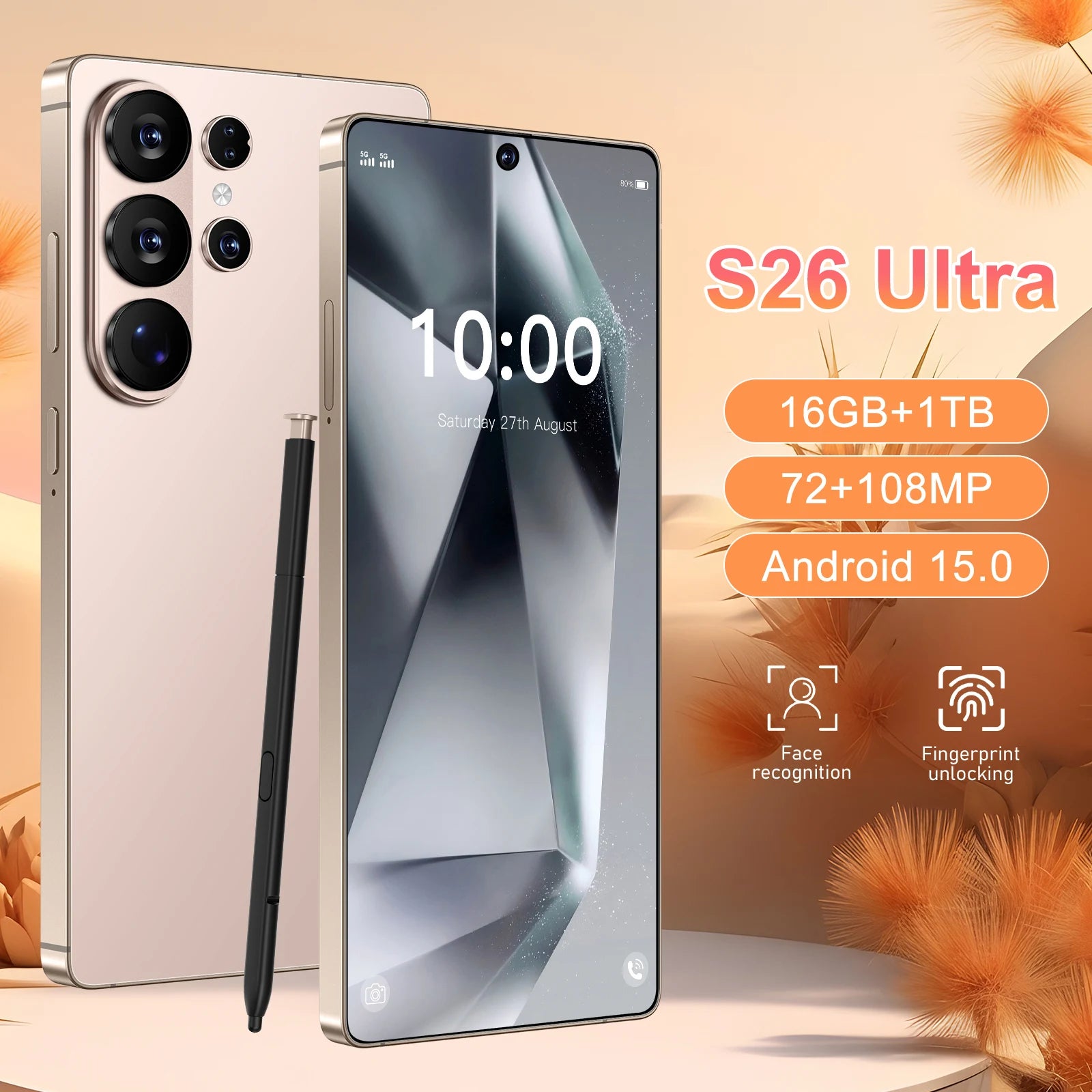 Original S26 Ultra 16GB 1TB 5G Smartphone with 7.3-inch HD display and 108MP camera, gallery view 8