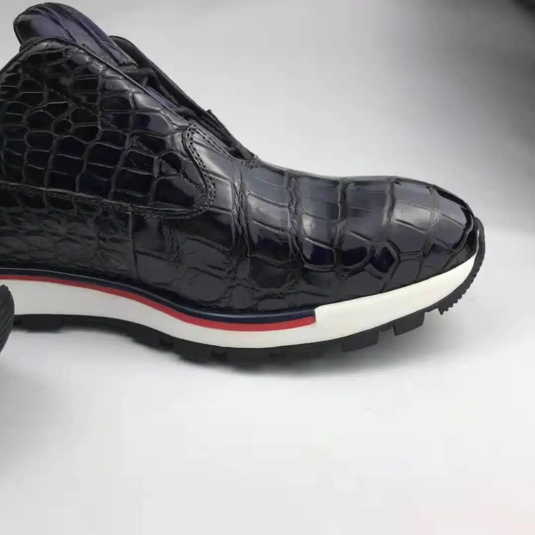 Goodyear Welt Office Women's Walking Shoes Decent Alligator Woman Shoes Sneakers Top Quality Crocodile Leather Luxury Men Shoes