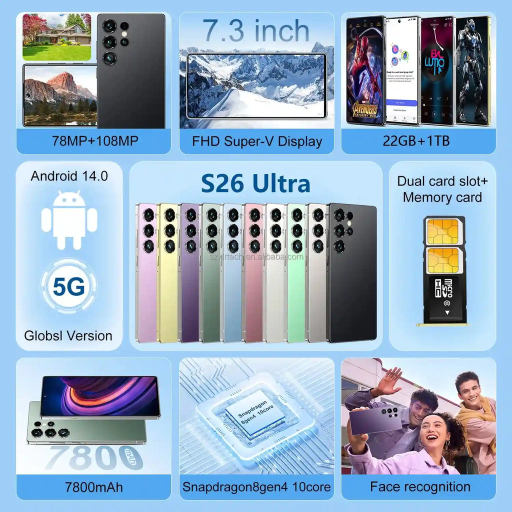 Tidesmit 5G Smartphone 7.3-Inch AMOLED 22GB RAM 1TB Unlocked Tidesmit