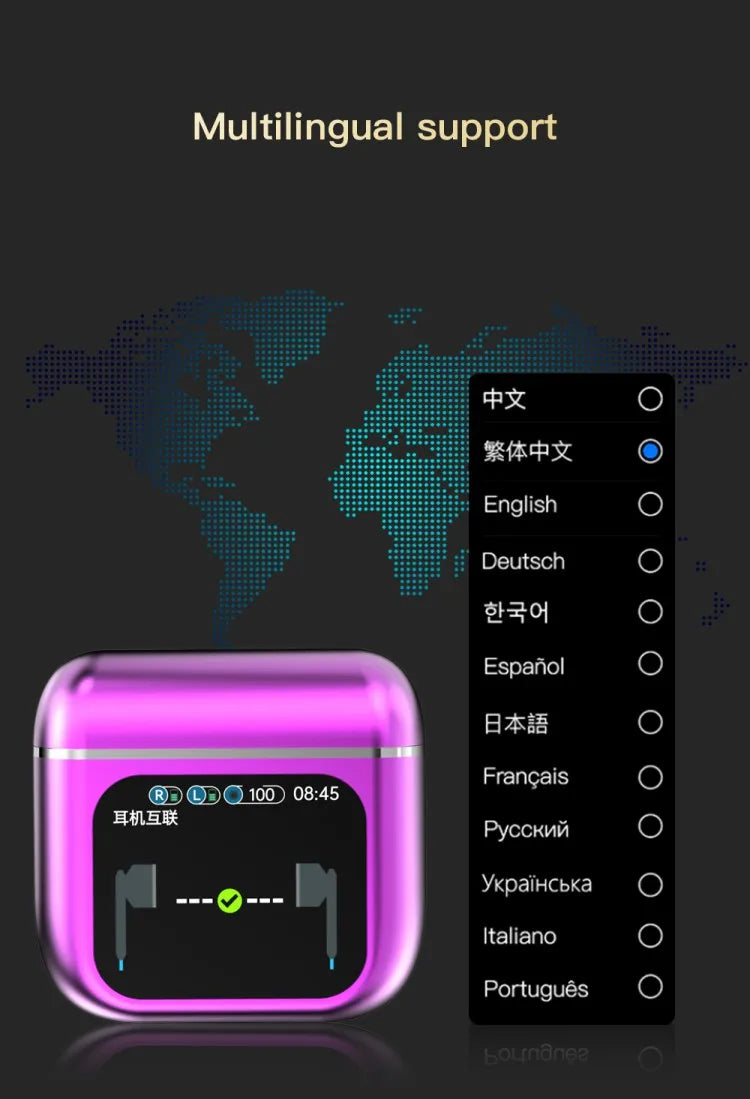 2025 SE60 TWS Earphones ANC ENC LCD Touch Screen True Wireless Earphones with Noise Cancelling Sport Earbuds SE 60 Tidesmit