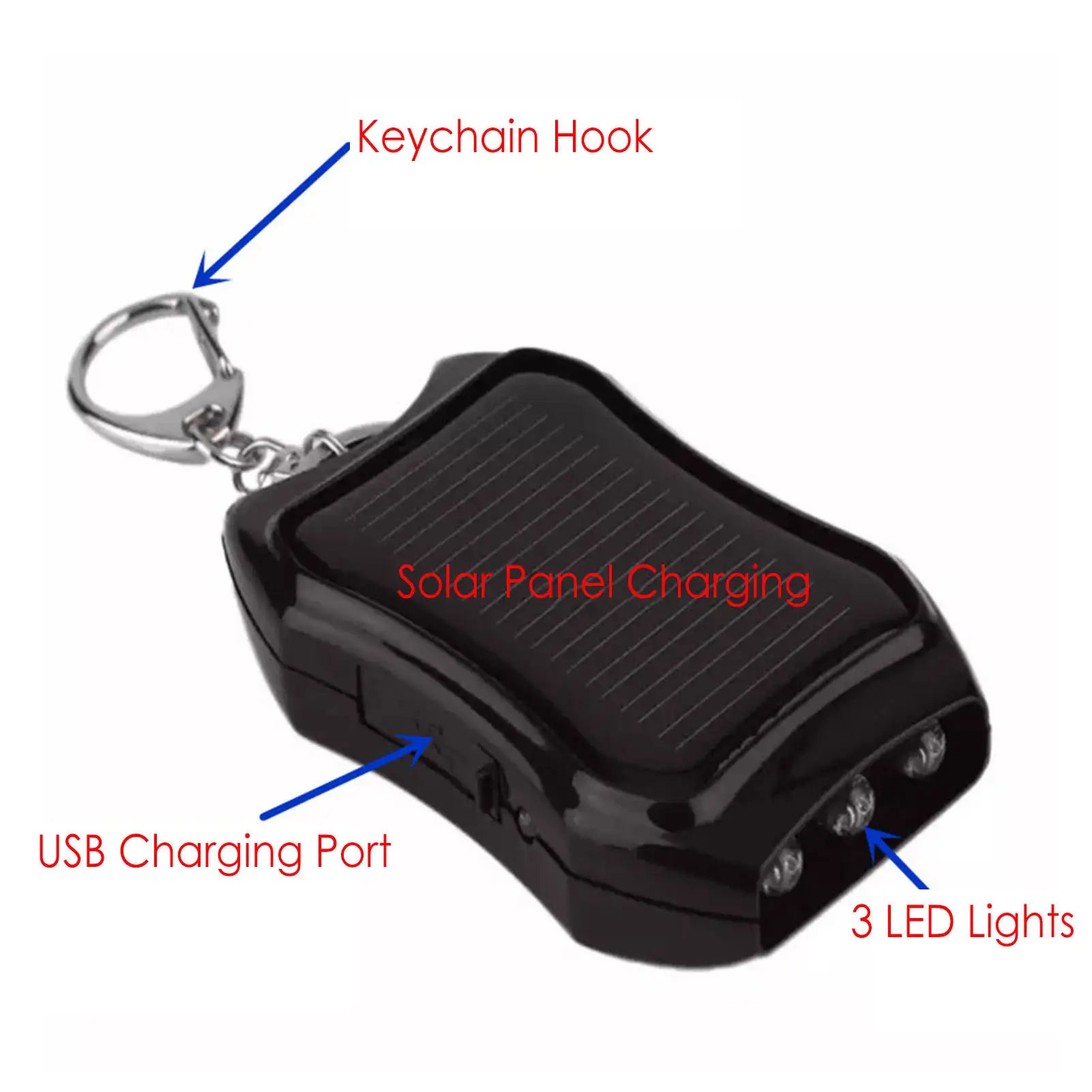 Solar Charger Mobile 1200mAH Keychain Power Supply Charger Battery Power Bank Cellphone New With Keychain Tidesmit