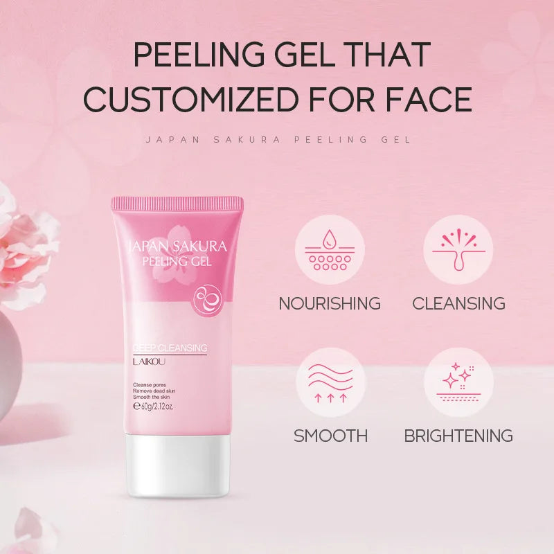 Sakura Exfoliating Face Scrub Gel - Deep Pore Cleanser for Smooth Skin Scrubs Treatments Tidesmit
