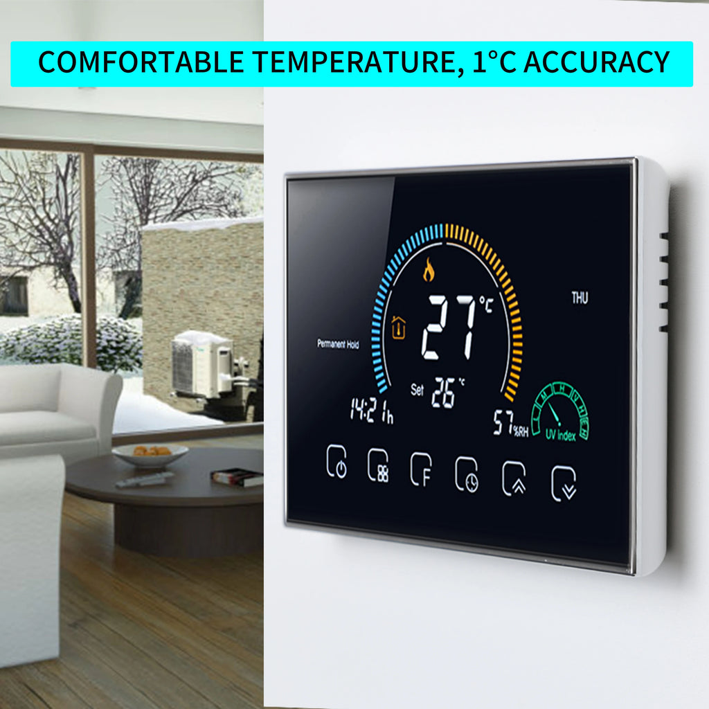 TUYA Wi-Fi Smart Large Colorful Screen Room Programmable Air Thermostat WIFI for Switch Heating Cooler Bridge Voice Alexa