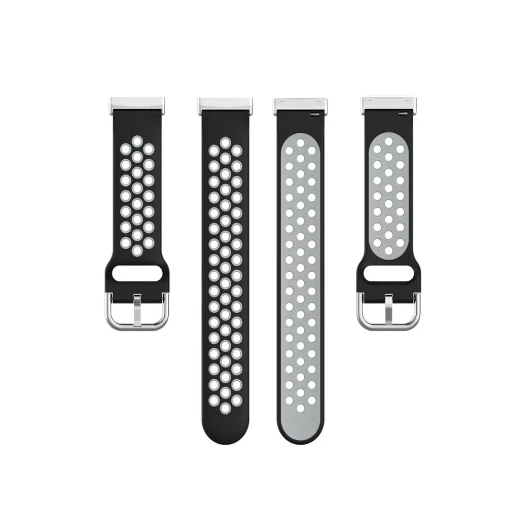 Colorful soft silicone sport wrist strap for Fitbit Versa 3 and Sense smartwatches in a comfortable band design