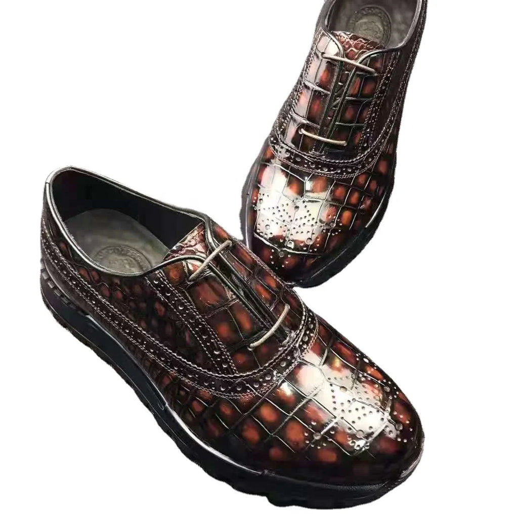Goodyear New Arrival Sport Shoes Men Sneaker Luxury Genuine Alligator Leather Walking Style Shoes Man Luxury crocodile Shoes Men
