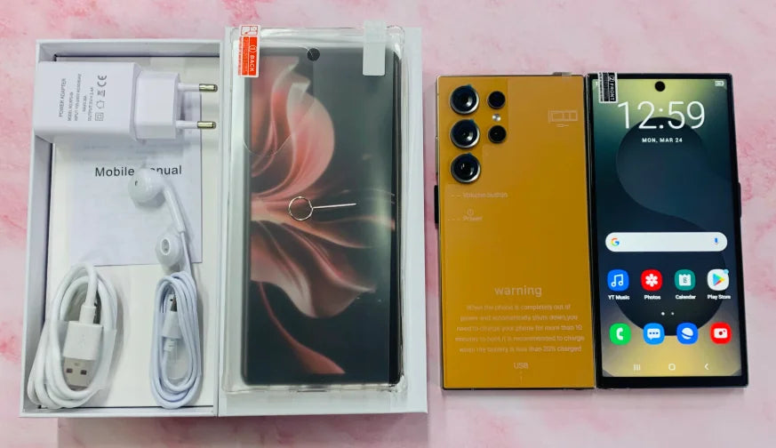 S25 Ultra 5G Smartphone: 22GB RAM, 2TB Storage, Unlocked Mobile Orange 22G+2TB Tidesmit