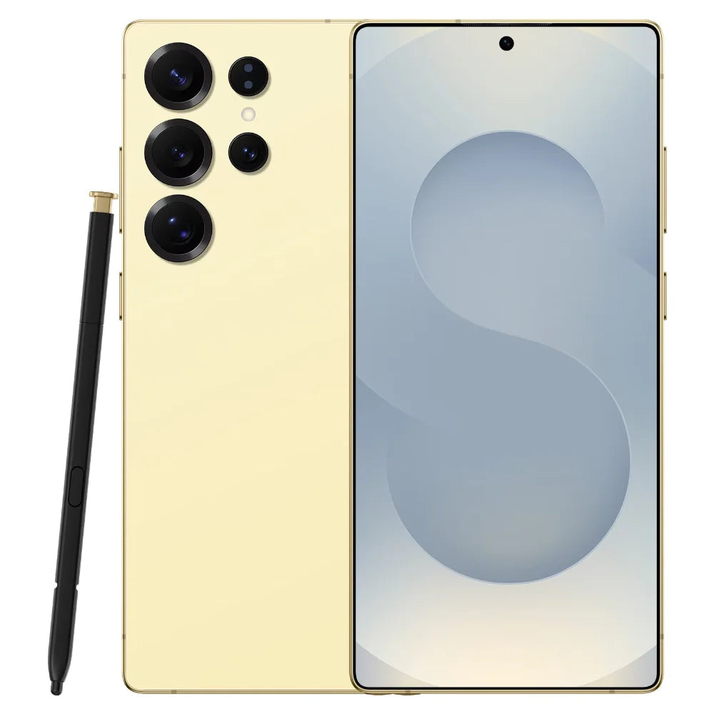 S25 Ultra 5G Android smartphone with 16GB RAM and 1TB storage featuring 7.3 inch HD screen and Decacore CPU