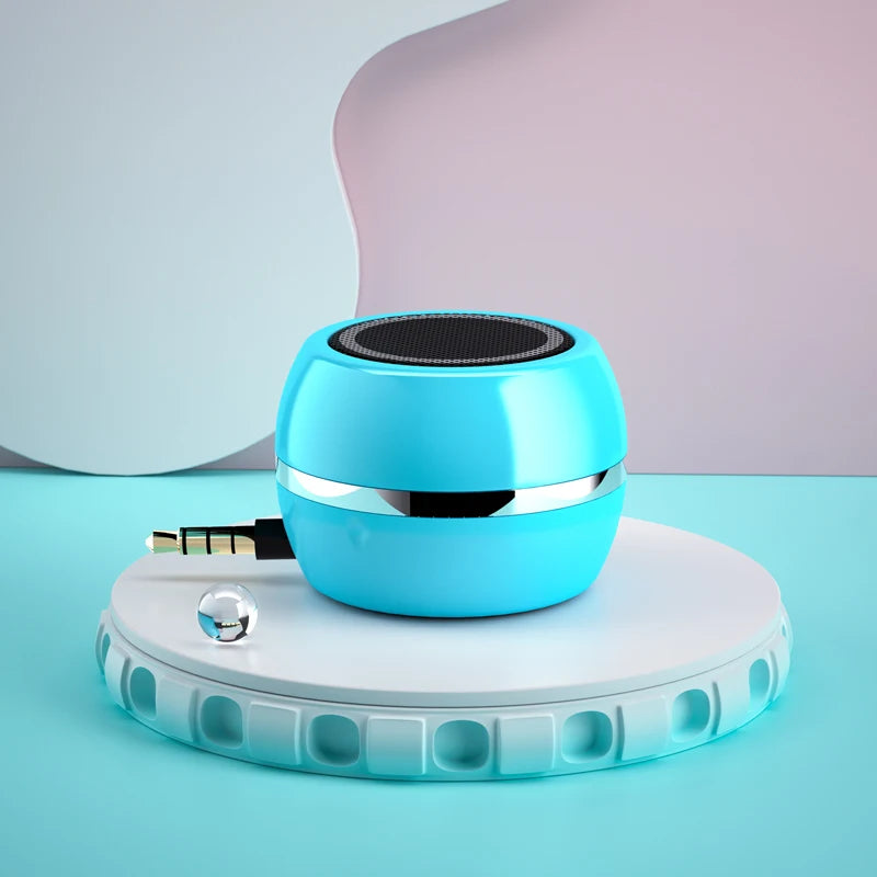 YAYUSI Hot Selling A5 Mini and Portable Bluetooth Speakers 3.5mm AUX Smart Mobile Phone Round Shape Wired Speakers Music Player My Store