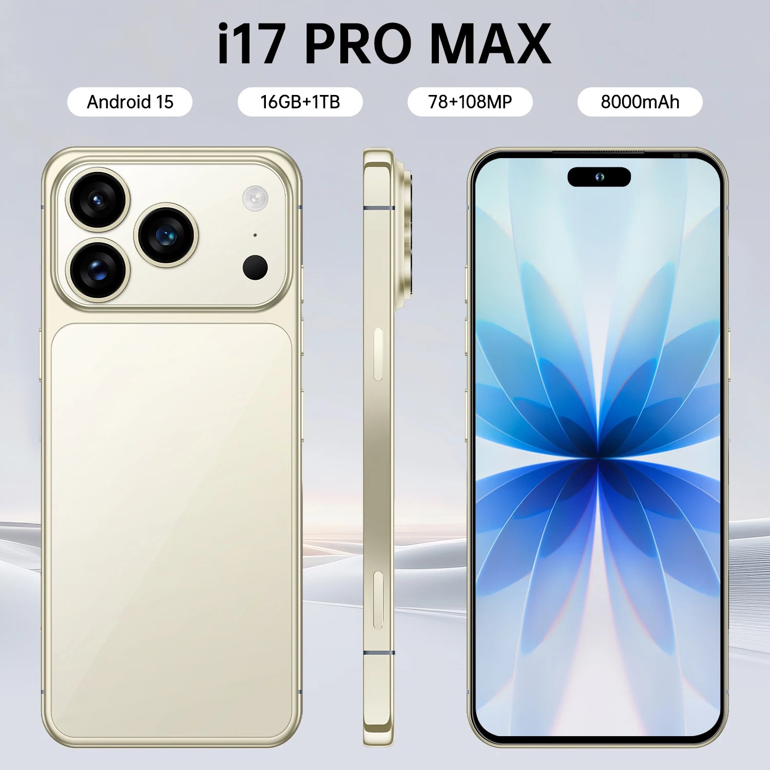 Tidesmit 5G Smartphone, 1TB Storage, 16GB RAM, 7.3 Inch AMOLED Display Tidesmit