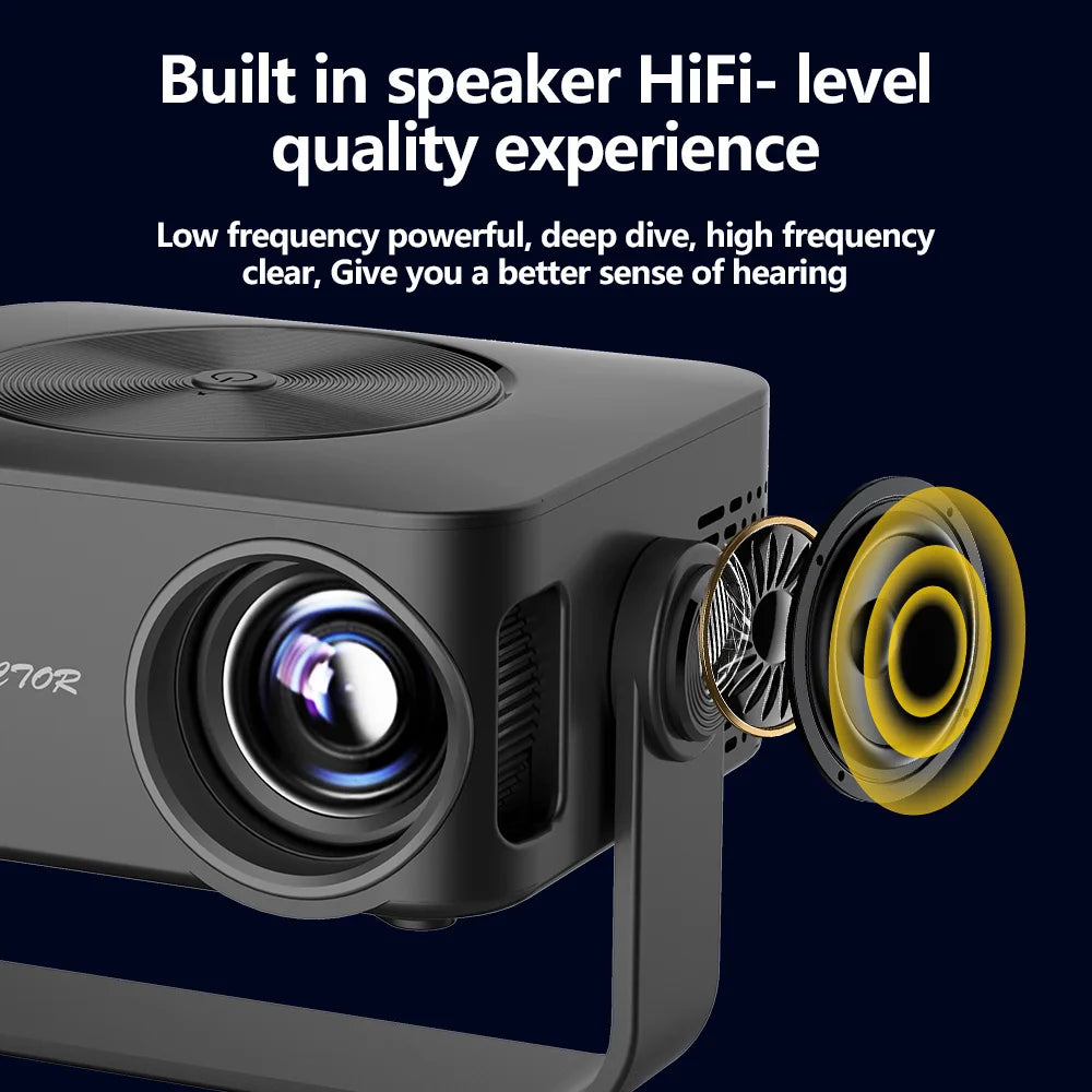 YDH-HY300 Art 2025 New 4K Projector 500 Lumens Dual WiFi Wireless Screen Outdoor 180 Degree Rotation Ultra Quiet 4K Projector Tidesmit