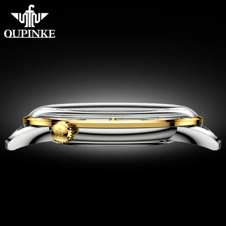 OUPINKE 3269 Original Luxury Ultra Thin Watch Men Automatic Mechanical Slim with Date Brand Leather Wristwatch Relogio Masculino