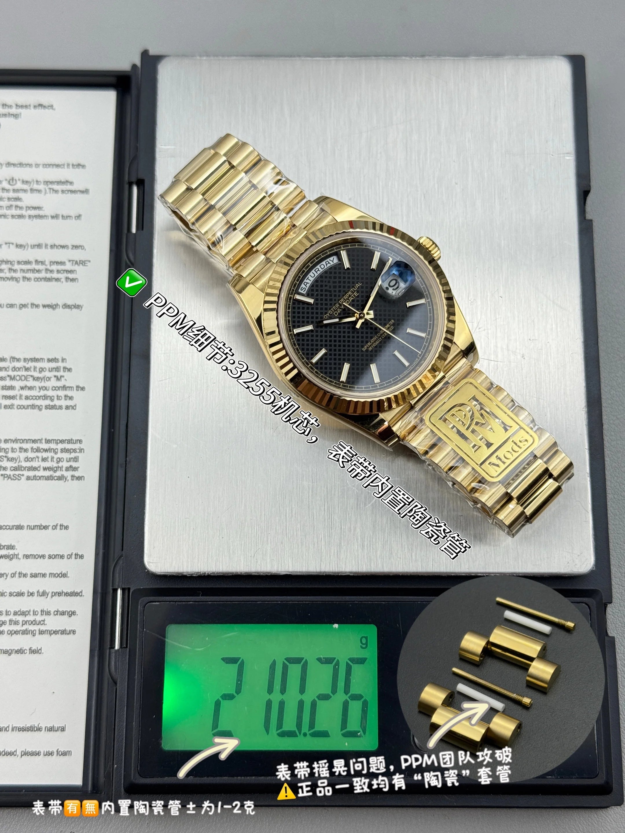 Super Quality Waterproof Mechanical Watch 41mm PPM Factory 904L Steel 3255 Movement 228238 Weighted 208g Green Watch President