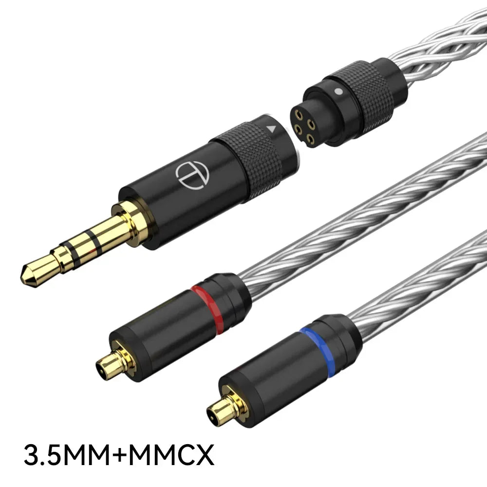 Tidesmit 8-Core OFC Silver Plated HiFi Upgrade Cable for IEMs 3.5 MMCX Tidesmit
