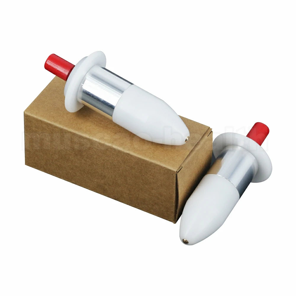 Two portable trigger point activator muscle relaxation tools with white and red design on a brown cardboard box.