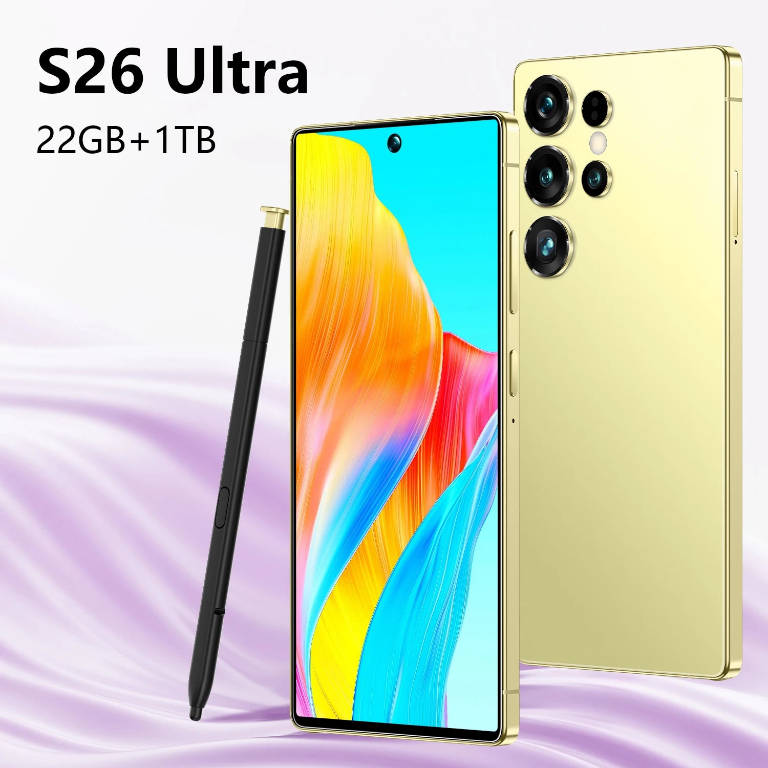 S26 Ultra 5G Android Smartphone with 1TB storage and 22GB RAM, unlocked high-performance mobile phone gallery view