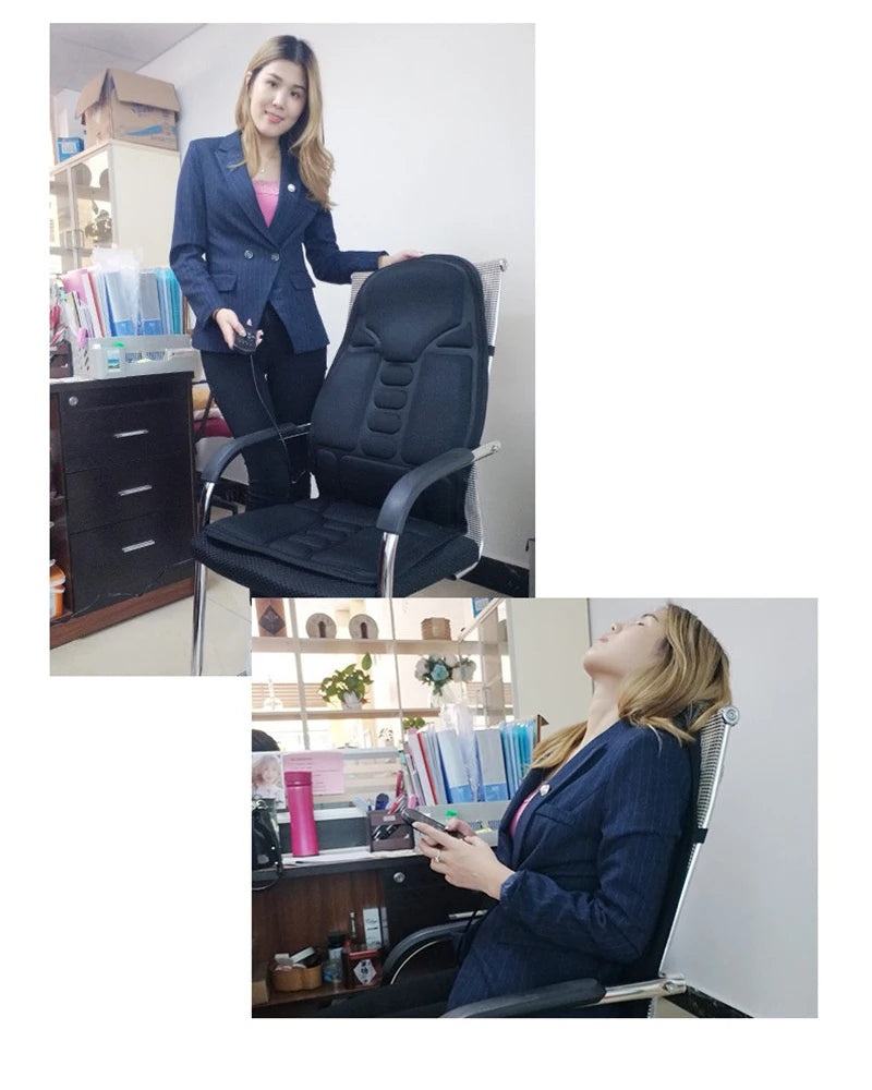 Heated Massage Seat Cushion for Back, Neck and Waist - Portable Relief Relaxation Treatment Tidesmit