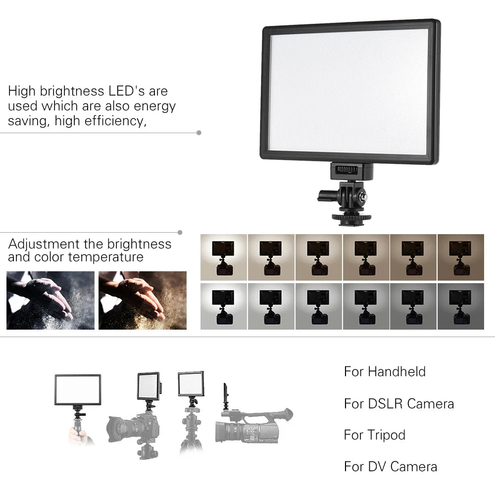 LED Video Light for DSLR Camera - Portable Studio Panel by Tidesmit Tidesmit