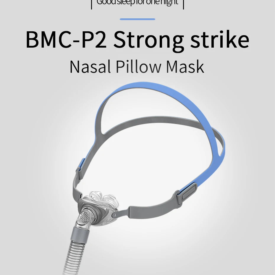 BMC PM2 CPAP Mask Nasal Pillows Mask 360° Front Hose S/M/L 3 In 1 For CPAP BiPAP Machine Cpap Pillows For Sleeping Nasal Mask