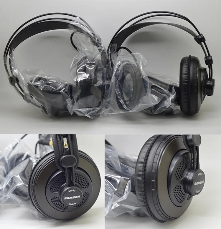 Samson SR850 Studio Headphones - Semi-Open Back with Velvet Earpads Tidesmit