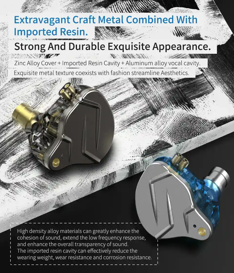 KZ ZSN Pro Hybrid Wired Earphones | High-Fidelity Studio Monitor In-Ear Tidesmit