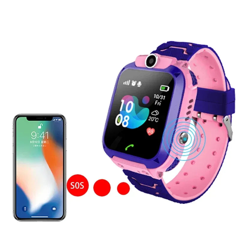 Q12 Kids Smart Watch IP67 SOS Antil-lost Smartwatch Children 2G SIM Card Clock Call LBS Location Tracking Wrist Watch - Tidesmit