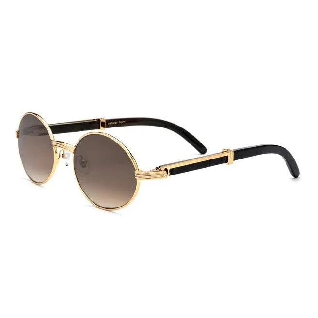 China Fashion Designer Buffalo Horn Glasses Trendy High Quality  Luxury Private Label Sunglasses for Men Sun Glasses