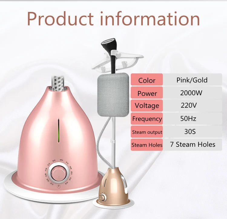 Tidesmit DMWD multifunctional garment steamer showing anti-dry burning safety feature and vertical ironing setup