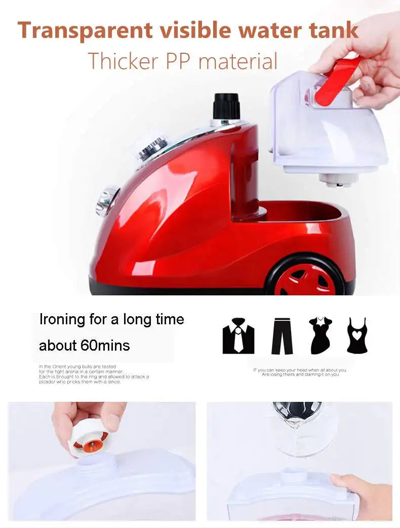 Tidesmit 2000W handheld garment steamer and vertical clothes iron for efficient wrinkle removal