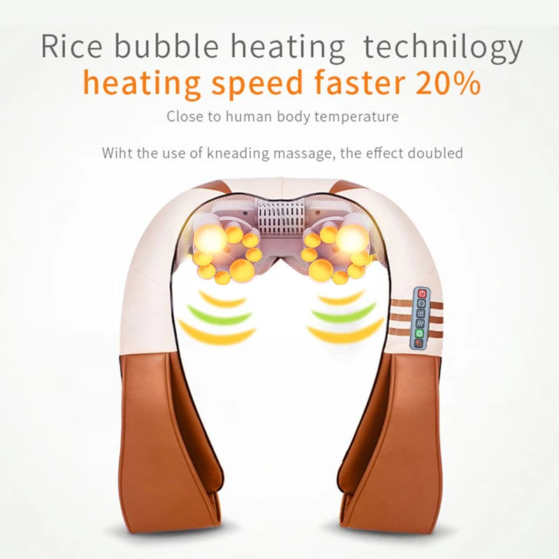 Neck and Shoulder Massager with 16 Heating Nodes - Tidesmit EU Relaxation Treatment Tidesmit