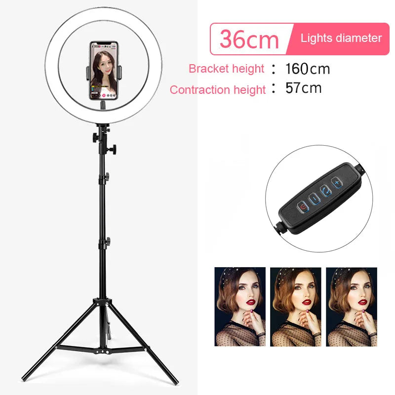 14-Inch LED Ring Light with Tripod Stand for Pro Content Creation 14inch 160 Tidesmit