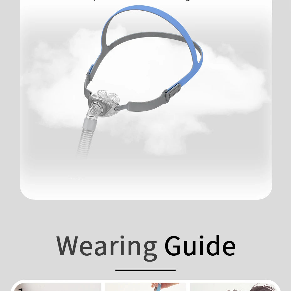 BMC PM2 CPAP Mask Nasal Pillows Mask 360° Front Hose S/M/L 3 In 1 For CPAP BiPAP Machine Cpap Pillows For Sleeping Nasal Mask