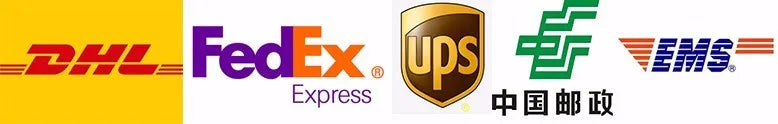 Shipping carrier logos including DHL, FedEx, UPS, China Post, and EMS for global coffee maker delivery services.