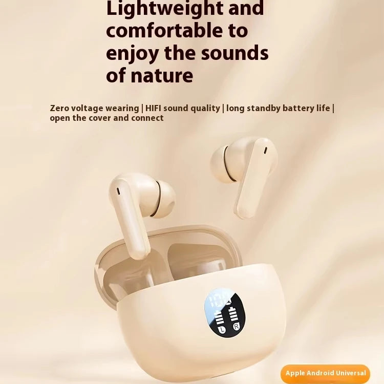 For Bluetooth In-Ear Headset LED Battery Wireless Noise Reduction Long Endurance High Sound Quality for Sports Running Tidesmit