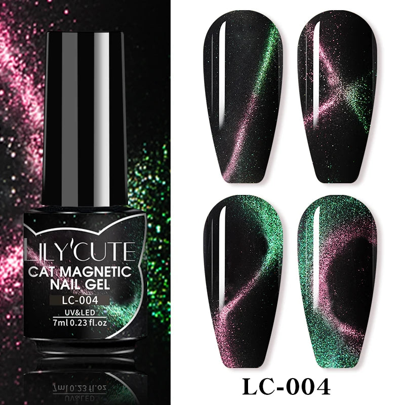 Magnetic Cat Eye Gel Nail Polish – Reflective UV Soak Off Kit Permanent Makeup Machines LC-004 Tidesmit