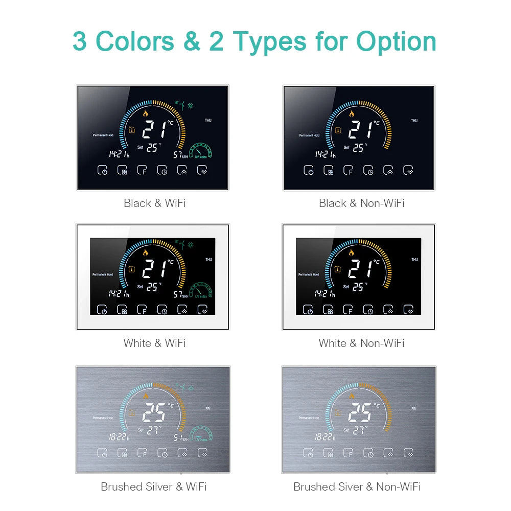Smart Wi-Fi Thermostat with Color Screen - BHT8000 Series Tidesmit