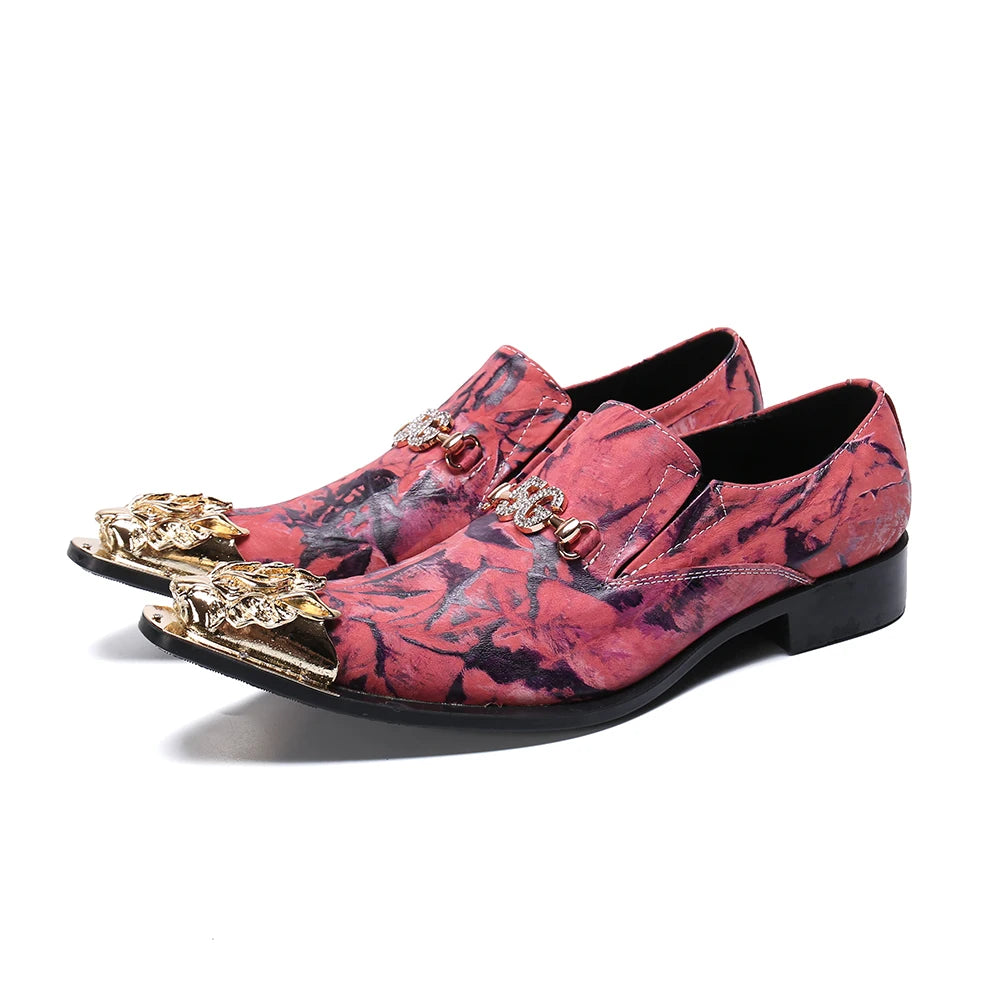 NA264 Luxury Pointed Toe Slip on Man Rhinestone Runway Loafers British Designer Patent Leather Wedding Party Men's Banquet Shoes