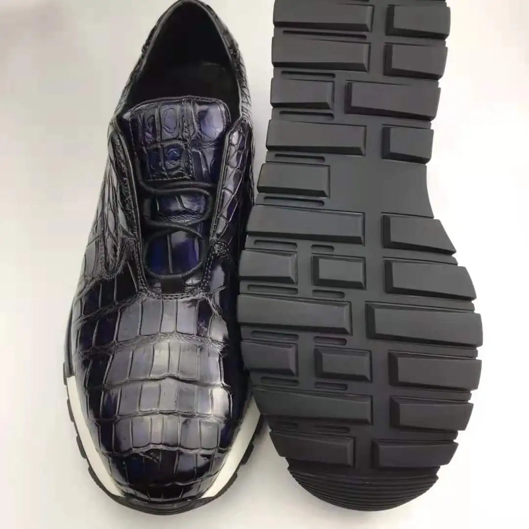 Goodyear Welt Office Women's Walking Shoes Decent Alligator Woman Shoes Sneakers Top Quality Crocodile Leather Luxury Men Shoes