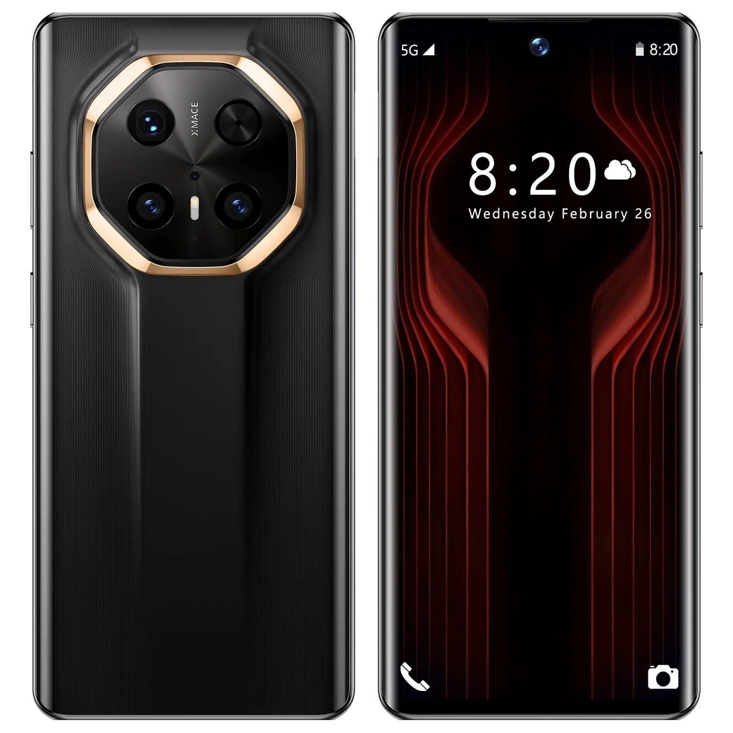 Brand New 5G for MT 70 RS Deca Core Smartphone 7.3 Inch 144Hz Curved Screen 16GB+1TB Memory 108MP Rear English Spanish Black 16g Tidesmit