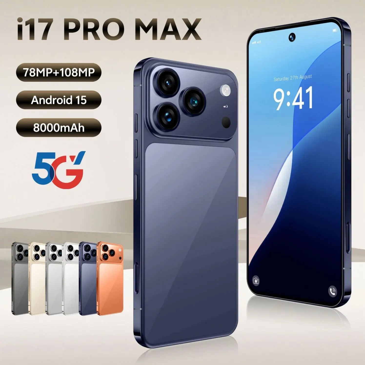 Tidesmit S25 Ultra 5G smartphone showcasing sleek design and expansive 6.8 inch HD display from side angle view