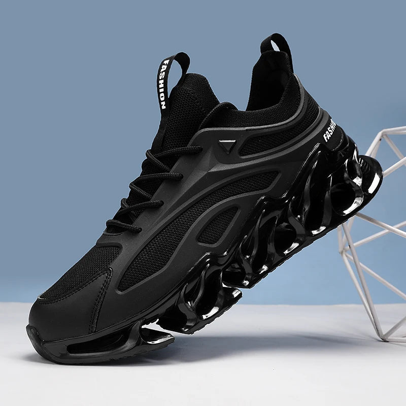 Custom Logo Men Fashion Sneakers Height Increasing Fly Knitting Blade Running Trainers Sneakers Walking Sports Men Shoes