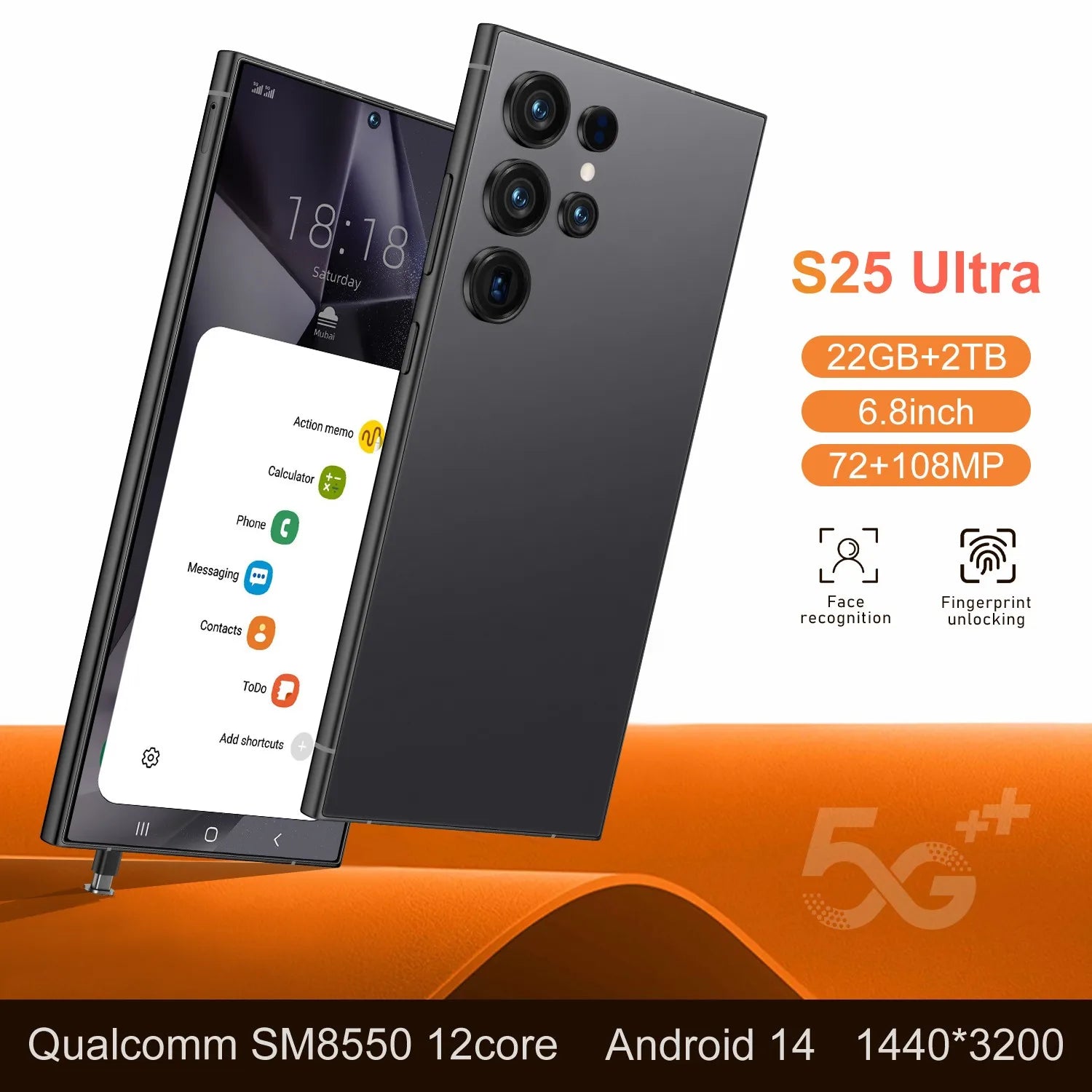S25 Ultra 5G Smartphone 22GB RAM 2TB Storage Unlocked Mobile Tidesmit