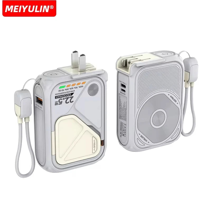 Power bank charger-10000mAh Magnetic Wireless Power Bank Portable 10000mAh Fast Charging Type-C Cable External Battery for iPhone Samsung Xiaomi Tidesmit